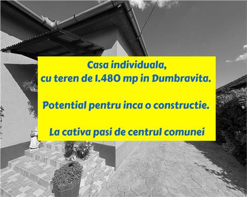 Casa individuala cu teren de 1.480 mp in Dumbravita