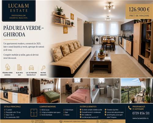 Apartament 3 camere , Pădurea Verde – Ghiroda , 75 mp